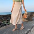 Spring Summer Autumn Beach Skirt Women 11 Colors High Waist Side Tie Casual Wrap Skirt Female Solid Elegant Midi Skirt Clothes. 