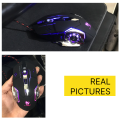 Gaming Mouse With Lighting TWolf V6 illuminated Wired Mouse For Gaming PC Laptop Computer Desktop Black RGB Mouse For Gamers 6 Button Mouse With DPI.