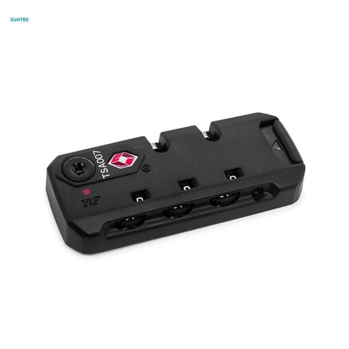TSA 002 Secure Luggage 3 Digit Combination Lock Suitcase Bag Code Lock Padlock - Portable and Lightweight - TSA13116 Black