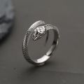 Exquisite and fashionable ins style Korean version of Chi Lian men's silver python open ring simple live broadcast bracelet.