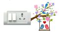 Switch Board Sticker Floral Stickers Wall Stickers Light Switch Sticker Multi Design - Pack of 1 (8 Stickers).