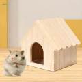 Hamster Wood House Hut Cage Accessories for Syrian Hamsters Lemmings Gerbils Style A. 