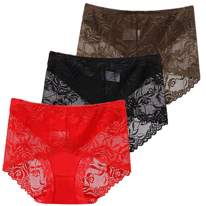 Light%20Luxury%20Lace%20Modal%20Cotton%20Belly%20Contracting%20Underwear%20Lady%20Sexy%20Traceless%20Mid%20Waist%20Hip%20Lifting%20Large%20Size%20Cotton%20Crotch%20Briefs%20Women%20-%20Image%205