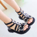 Girls Sandals Summer Fashion Princess Shoes Summer 2023 New Styles for Medium and Big Kids Exposed Little Girls Student Roman Shoes. 