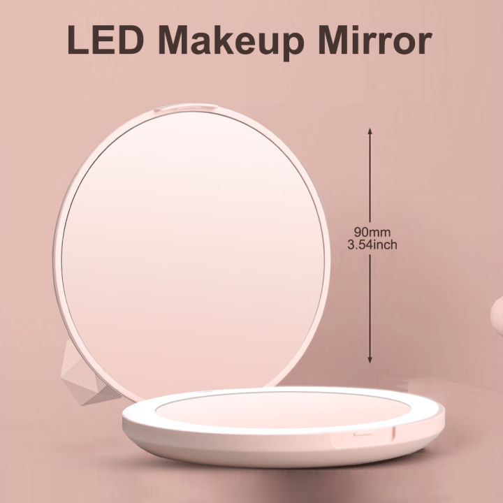 Makeup%20Mirror%20Light%20Mini%20Portable%20LED%20Light%203X%20Magnify%20Hand%20Hold%20Cosmetic%20Mirror%20Foldable%20Lightweight%20Mini%20Design%20Pocket%20Mirror%20-%20Image%205