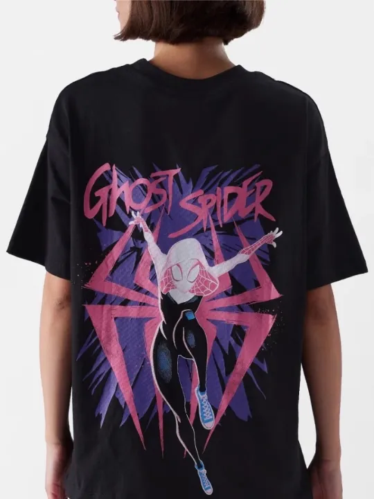 Womens%20Drop%20Shoulder%20T%20shirt%20Lowest%20Price%20Spider%20Women%20Gwen%20Stacy%20Printed%20-%20Image%203