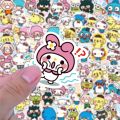 80Pcs/Set ❉ Sanrio Family Series 01 Funny Emoji Mini Stickers ❉ DIY Fashion Mixed Waterproof Doodle Decals Stickers.