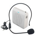 Portable Microphone Loud Speaker Mini Voice Amplifier with USB TF Card FM Radio for Teacher Tour Guide(White). 