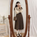 Retro Peter Pan Collar Long-Sleeved Shirt for Women Spring and Autumn New Preppy Style Loose All-Match Student Western Style Very Fairy Blouse. 