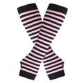 Striped Winter Long Gloves Knit Sleeves Warm Half-Finger Fingerless Arm Cover Brace Men Women Work Solid Wool Soft Gloves. 