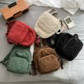Casual Corduroy Small Backpacks Aesthetic Travel Mini Backpack Purse Double Shoulder Bags Women & Men. 