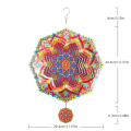 1 PCS Mandala Wind Spinner Metal 3D Rotating Windchimes Luxury Art Garden Hanging Outdoor Decoration. 