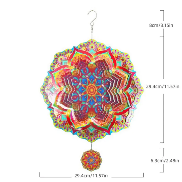 1%20PCS%20Mandala%20Wind%20Spinner%20Metal%203D%20Rotating%20Windchimes%20Luxury%20Art%20Garden%20Hanging%20Outdoor%20Decoration%20-%20Image%206
