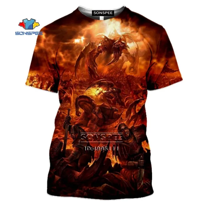 Horror%20Hell%20Devil%20Demon%20Satan%20Handshake%20Angel%203D%20Print%20Women%20Man's%20T-shirt%20Harajuku%20T%20shirt%20Summer%20Tshirt%20Hip%20Hop%20Casual%20Shirt%20-%20Image%204