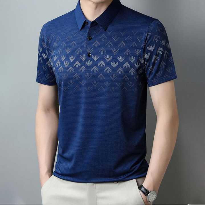 Premium China Polo Shirt Triangle Pattern For Men- polo shirt
