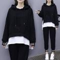 Junior High School Student Loose plus Size Women's Clothing Sportswear2022Spring and Autumn FatmmHip-Hop Pullover Girl Set. 