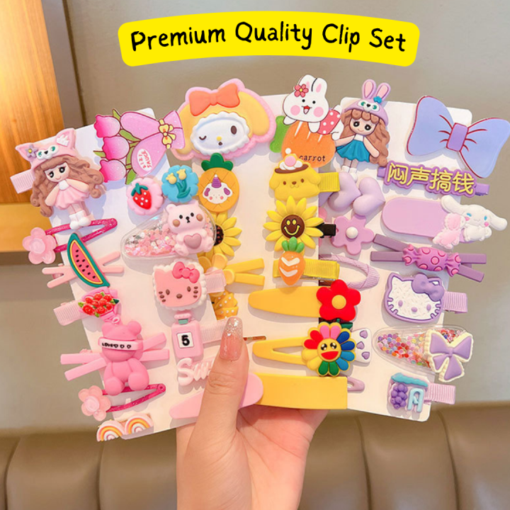 Chocholate Hair Clip 14 Piece Set For Baby Girl Premium Hair Clip