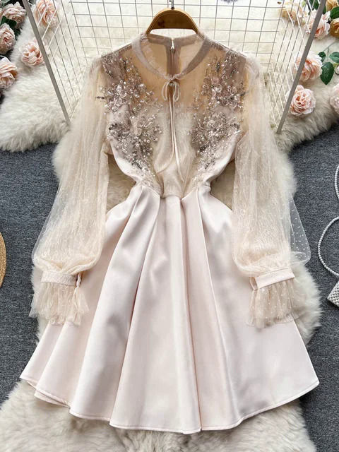 Women%20Beaded%20Vintage%20Dress%20Fashion%20High%20Waist%20Patchwork%20Gauze%20Elegant%20Dresses%20Ladies%20A%20Line%20Spring%20Autumn%20Apricot%20Robe%20Vestidos%20-%20Image%207