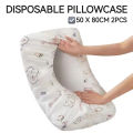 2 PCS Dustproof Travel Pillowcase Covers | Double Person Railway & Hotel Bedding Sheet Protector. 