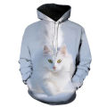 New Cute 3d Cat Hoodie Men's Women's Sweatshirt Harajuku Hooded Autumn Boys And Girls Animal White Streetwear Pullover. 