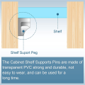 20Piece Punch Free Shelf Support Pegs Clear Shelf Pins for Cabinet Shelves Shelf Clips. 