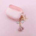 For AirPods Pro 3 Case Dream Purple Silicone Earphone Cases For AirPods Pro Headset Cover Cute Shiny butterfly Flower Key Ring JokeT.