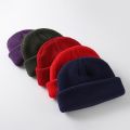 New Fashion Men's Beanie Winter Knit Hat Boy Skullcap Sailor Cap Cuffs Retro Navy Short Hat Solid Color UniAutumn Warm Cap. 