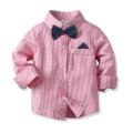 Baby Kids Boys Outfit Clothes Striped Flower Bow Tie Gentleman Suit. 