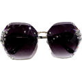 Luxury Brand Design Vintage Rimless Rhinestone Sunglasses Women Men Fashion Gradient Lens Sun Glasses Shades for Female. 