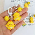 Cute Little Yellow Chicken Keychain Keyring For Women Grils Kid Friend Cartoon Kawaii Bag Earphone Box Phone Charm Jewelry Fayshow.