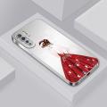 BILI for OPPO F15 / A91 / Reno3 4G Back Cover Red Dress Girl Frosted Plating Lens Protection Soft Silicone Phone Cases. 