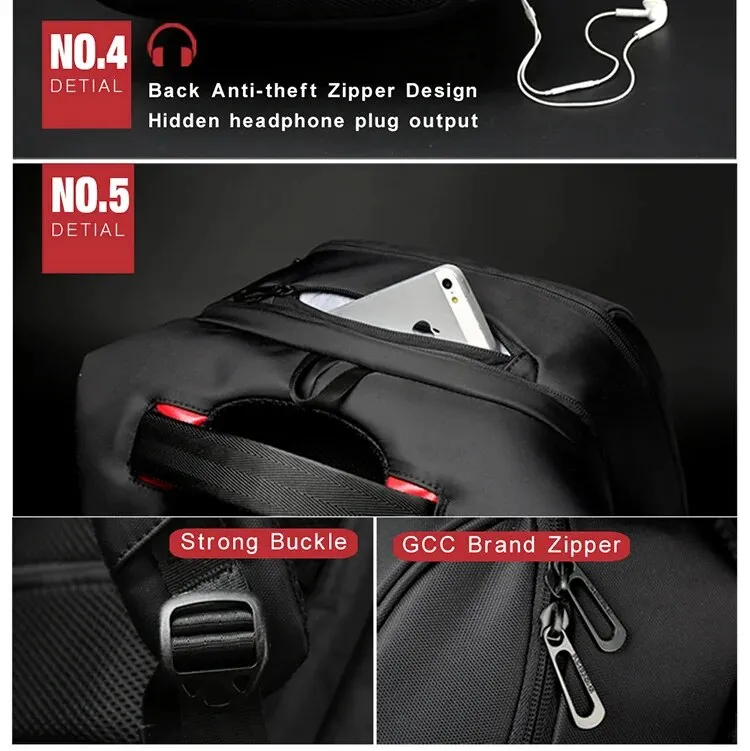 Kingsons Men 15'' 17'' Laptop Backpack Anti-theft Fashion Bag For