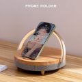 Wireless Charger Bluetooth Speaker Wooden Table Lamp High Power Mobile Phone Stand for IPhone 13 Wireless Charger Lamp Speaker.