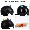 Bicycle Helmet Trim Rubber Devil's Horn Traceless Adhesive Cute Personality Bull Horn Helmet Decoration Mountain Bike Accessorie.
