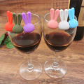 6Pcs Wine Glass Marker Creative 3D Rabbit Ears Silicone Drink Charms Wine Identifier For Champagne Cocktails Gonghpng. 