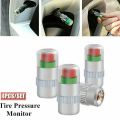 Car Auto Tire Pressure Monitor Valve Stem Cap – 4pcs - 1set - Smart Pressure Indicator Sensor. 