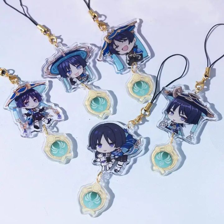 Genshin Impact 17 Styles Wanderer Scaramouche Acrylic Keychain For IPhone/Xiaomi/Huawei Mobile Phone Case Key Chain Cover Hang