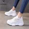 PLOVER Summer Mesh Breathable Clunky Sneakers Women 2024 New Casual Sports All-Match Platform Light Work Shoes.