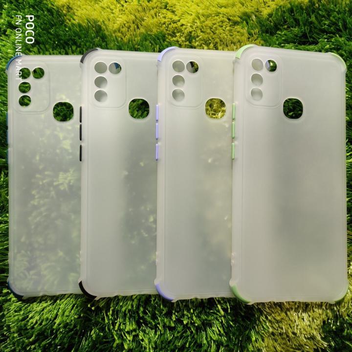 For Infinix Hot 10 Play, Hot 11 Play, X688C, X688B White Silicone Bumper Cover With Shock Absorbers - Phone Back Cover - Phone Back Cover