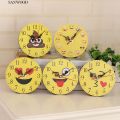 〓Creative Funny Emoji Round Wall Clock Living Room Bedroom Home Decor.