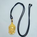 Vietnam Shajin Buddha Head Small Pendant Brass gold-plated Buddha head pendant black rope necklace for men and women.