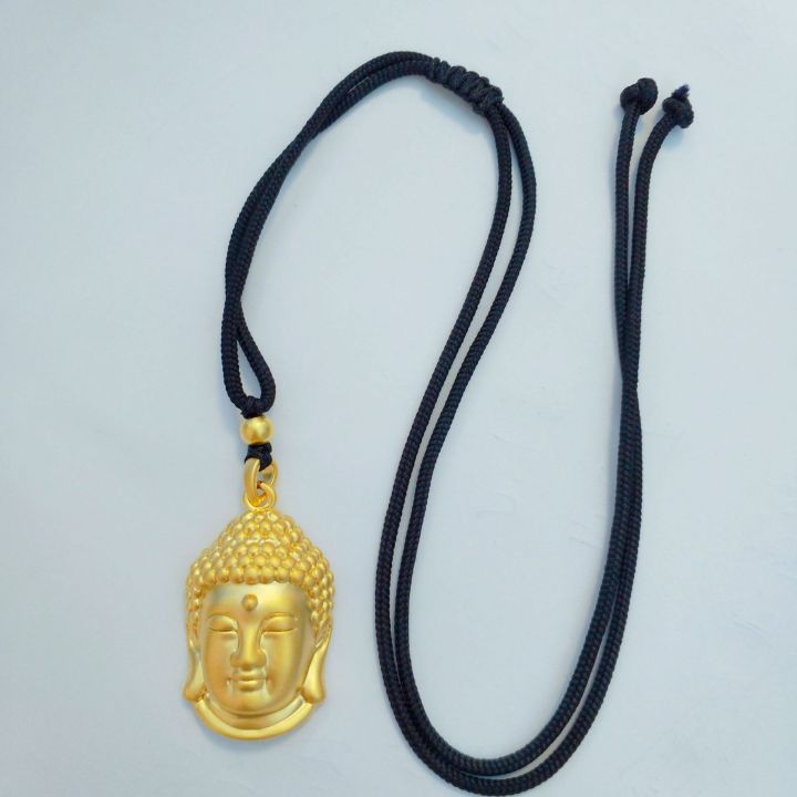 Vietnam%20Shajin%20Buddha%20Head%20Small%20Pendant%20Brass%20gold-plated%20Buddha%20head%20pendant%20black%20rope%20necklace%20for%20men%20and%20women%20-%20Image%204