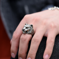 Personality Punk Men's Tiger Ring Men's Exquisite Animal Jewelry Titanium Steel Gothic Punk Biker Rings.
