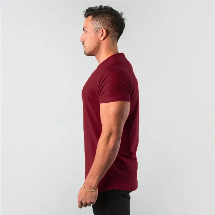 New%20Stylish%20Plain%20Tops%20Fitness%20Mens%20T%20Shirt%20Short%20Sleeve%20Muscle%20Joggers%20Bodybuilding%20Tshirt%20Male%20Gym%20Clothes%20Slim%20Fit%20Tee%20Shirt%20-%20Image%202