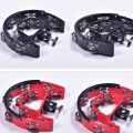 Double Ring Moon Tambourine Tambourine Jazz Drum Rhythm Tamborine Percussion Instrument Accessories-Red. 