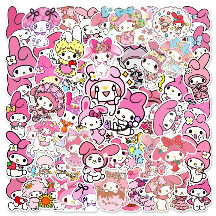 50/100pcs%20Kawaii%20My%20Melody%20Kuromi%20Hello%20Kitty%20Stickers%20for%20Kids%20Girls%20DIY%20Laptop%20Phone%20Diary%20Cute%20Cartoon%20Sanrio%20Sticker%20Decals%20-%20Image%204