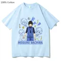 Blue Lock Football MEGURU BACHIRA Cartoon Dzirts Women/men 100% Cotton High Quality T Shirts Fashion T-shirts Short Sleeve Soft. 