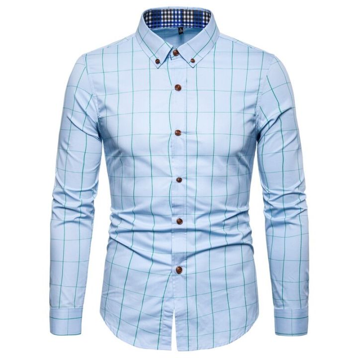 Men's%20fashion%20Plaid%20Cotton%20Dress%20Shirts%20Male%20High%20Quality%20Work%20shirt%20Long%20Sleeve%20Slim%20Fit%20Business%20Casual%20Shirt%20men%20dress%20shirt%20-%20Image%204
