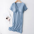Modal Maternity Clothes Breastfeeding Nightgowns Nursing Sleepwear Hospital Loose Fitting Feeding Pajamas Pregnancy Dress. 