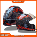 STM Full Face Helmet for Men & Women – Black & Red Stylish Graphics | Comfortable Bike & Motorbike Helmet | Fullface Riding Helmet for Scooty & Motorcycle | STM Branded Stylish Helmet.
